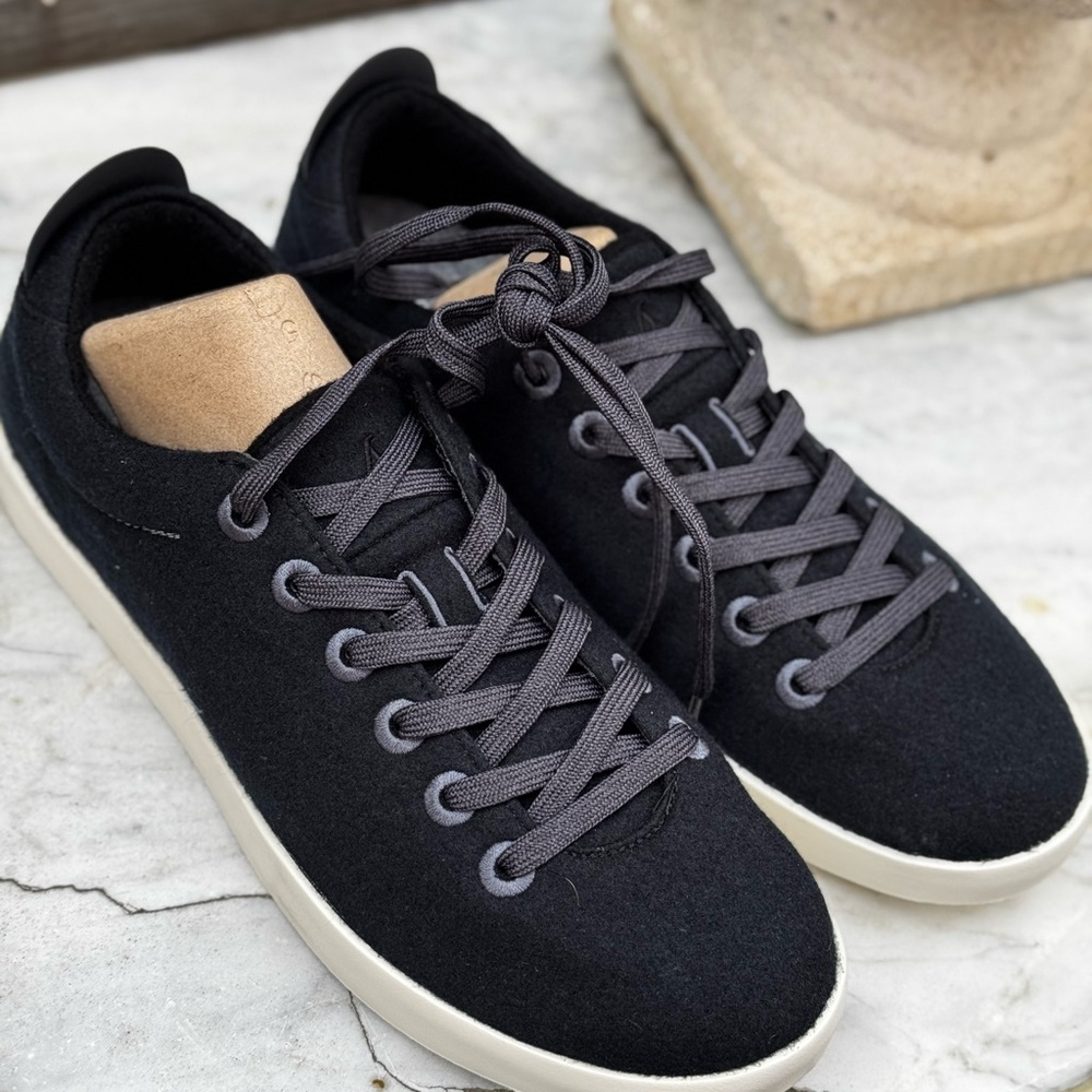 Allbirds Wool Pipers Black on White Men's 12 - NEW!